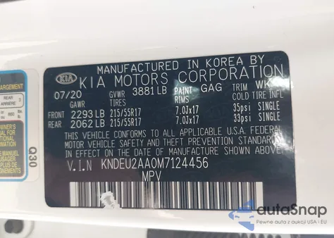 2021 Kia Seltos S z USA, uszkodzony, nr VIN KNDEU2AA0M7124456